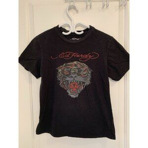 Ed Hardy Baby T Shirt Tiger Tattoo Graphic Women’s Small Y2K Americana Punk